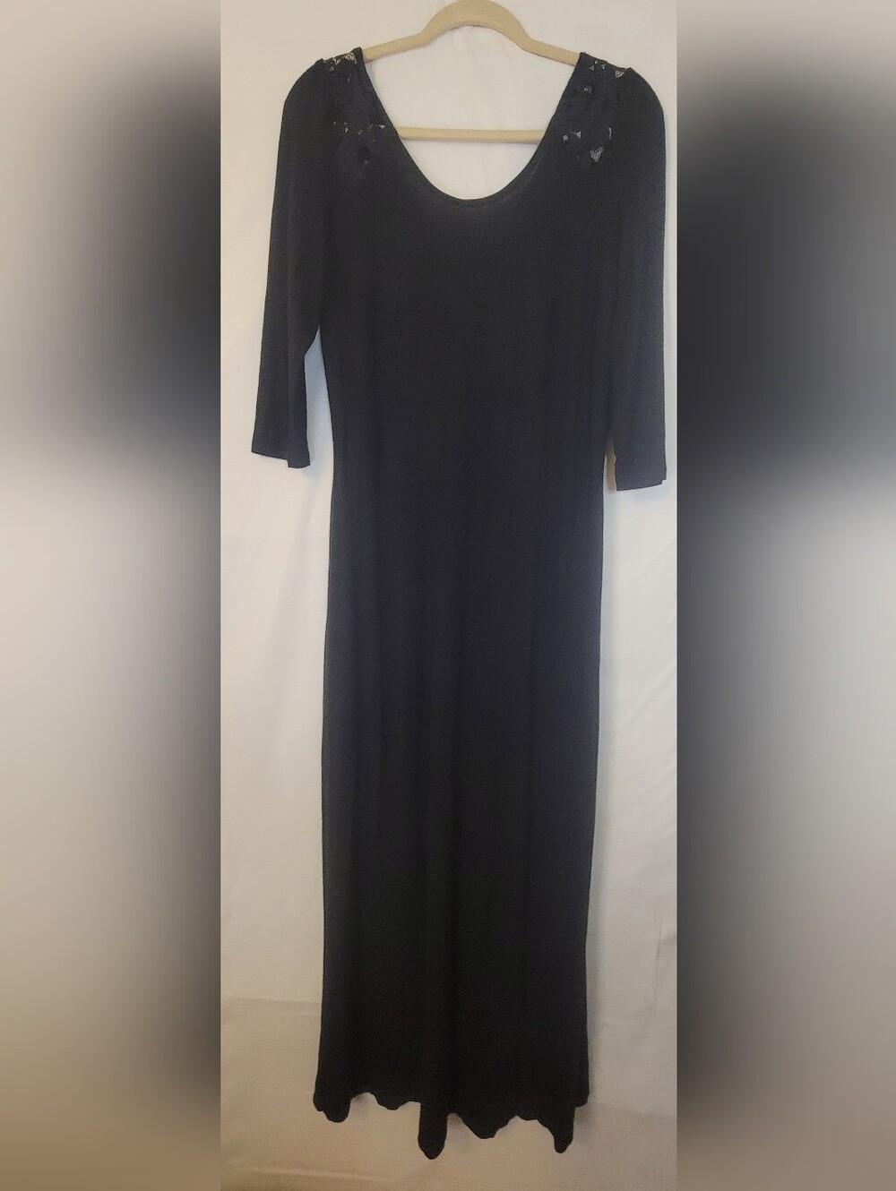 American Rag Black Long-Sleeve Maxi Dress with Scoop Neck
